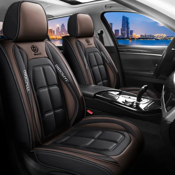 جلد صناعي متعدد الألوان - أغطية مقاعد السيارة ذات المظهر: ملاءمة عالمية، مثالية لتعزيز التصميم الداخلي التلقائي والحماية