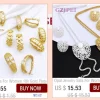 New Necklace And Earrings Set Unique Dubai Fashion Jewelry Nigeria Bride Wedding Party Gift