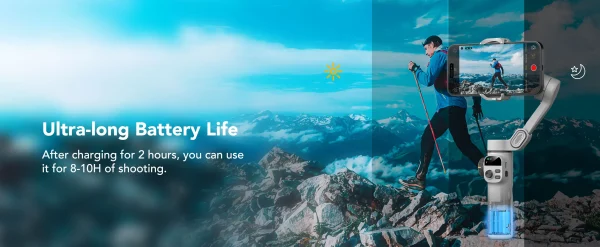 AOCHUAN Smart X2 3 Axis Gimbal Stabilizer للهواتف الذكية iPhone و Android Gimbal مع شاشة LED مدمجة لعمود التمديد