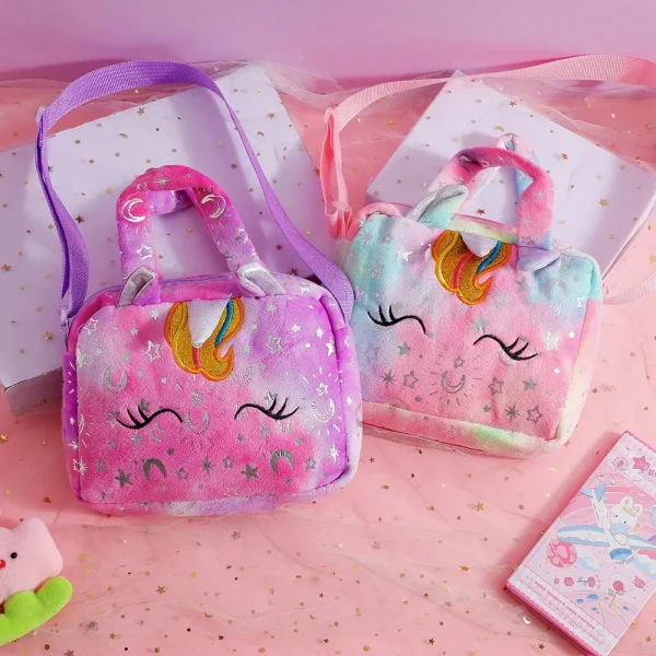 حقائب يد أنيقة على شكل وحيد القرن للفتيات لطيفة حقيبة كتف كروس للأطفال هدية لحفلات أعياد ميلاد الأطفال محفظة صغيرة للفتيات الصغيرات