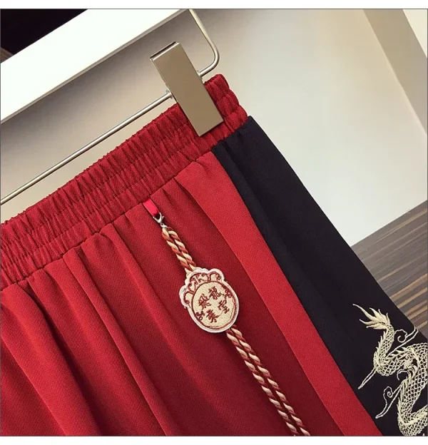 2025 جديد اليابانية Harajuku المحملة القمم النمط الصيني تانغ دعوى المرأة تي شيرت غير رسمي واسعة الساق الكونغ فو فستان أطفال مع سروال داخلي الملابس الشرقية