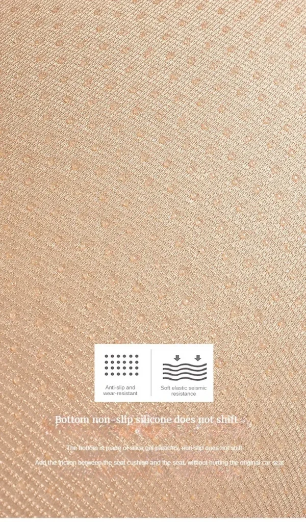وسادة مقعد السيارة من الحرير الجليدي المسامي، مقاومة للانزلاق ومقاومة للاهتراء، غطاء مقعد السيارة من الحرير الجليدي بلون سادة، تناسب معظم السيارات عالميًا