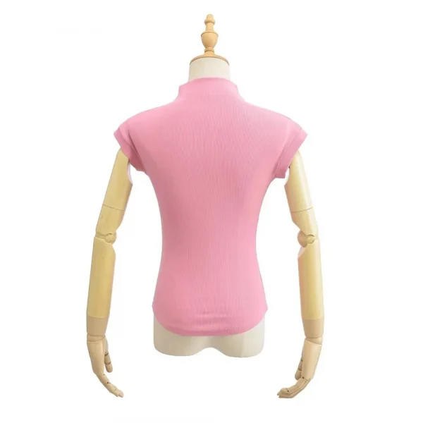 تي شيرت نسائي صيفي مثير بياقة مدورة بدون أكمام تي شيرت علوي سادة ضيق مناسب بلوفرات كاجوال تي شيرت نسائي أساسيات ملابس الشارع تي شيرت