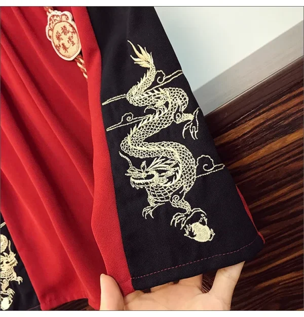 2025 جديد اليابانية Harajuku المحملة القمم النمط الصيني تانغ دعوى المرأة تي شيرت غير رسمي واسعة الساق الكونغ فو فستان أطفال مع سروال داخلي الملابس الشرقية