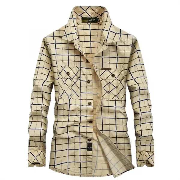 جديد ربيع الرجال متعددة جيوب الأدوات العسكرية في الهواء الطلق قمصان الذكور منقوشة قمصان غير رسمية جودة الرجل القطن قمصان طويلة الأكمام 3XL