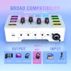 خلاط USB للألعاب من FIFINE مزود بـ 4 قنوات/واجهة ميكروفون XLR/RGB، خلاط صوت لبث الألعاب Podcast AmpliGame SC3W