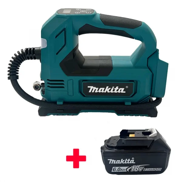 ماكيتا المحمولة اللاسلكي منفاخ لإطارات السيارة 18 فولت بطارية مضخة هواء كهربائية ضاغط الهواء المحمول لإطارات السيارات دراجة الكرة