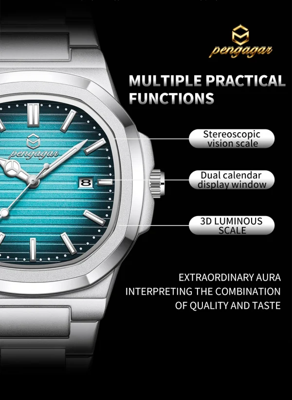 2026 جديد فاخر العسكرية رجل ساعة مربع مقاوم للماء مضيئة تاريخ الأسبوع الرجال ساعة الفولاذ المقاوم للصدأ الكوارتز ساعات رجالية Reloj + صندوق