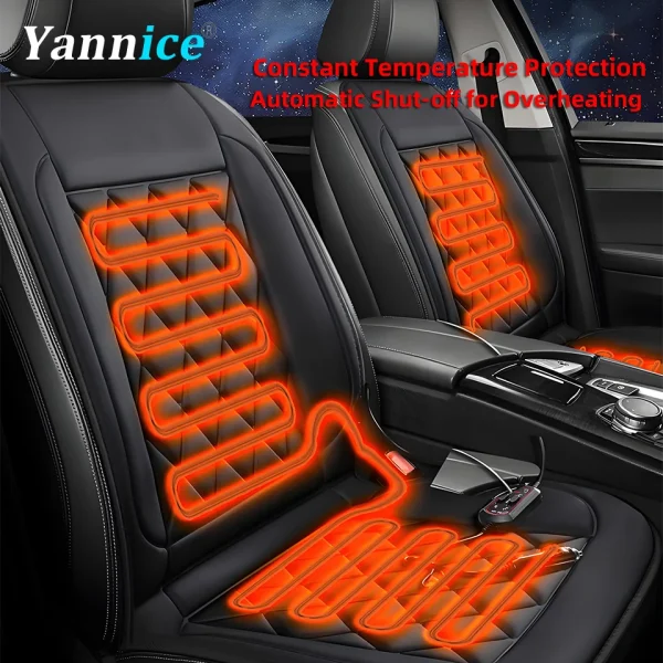 12 فولت مقاعد السيارة العالمية ساخنة وسادة التدفئة السريعة مقعد السيارة يغطي الشتاء الدافئ اكسسوارات السيارات منصات التدفئة المتاحة الأسود والأحمر