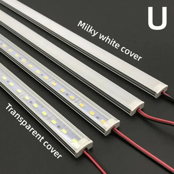 1-10 قطعة LED شريط جامد DC12V 50 سنتيمتر 20 بوصة SMD5730 36 المصابيح U/V على شكل شقة LED قناة الألومنيوم شريط جامد للإضاءة الداخلية