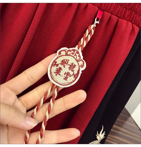 2025 جديد اليابانية Harajuku المحملة القمم النمط الصيني تانغ دعوى المرأة تي شيرت غير رسمي واسعة الساق الكونغ فو فستان أطفال مع سروال داخلي الملابس الشرقية