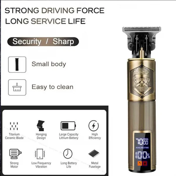 نحت مقص الشعر المهنية آلة قطع الشعر الحلاق قابلة للشحن الشعر المتقلب المعادن آلة قص الشعر المقص للرجال
