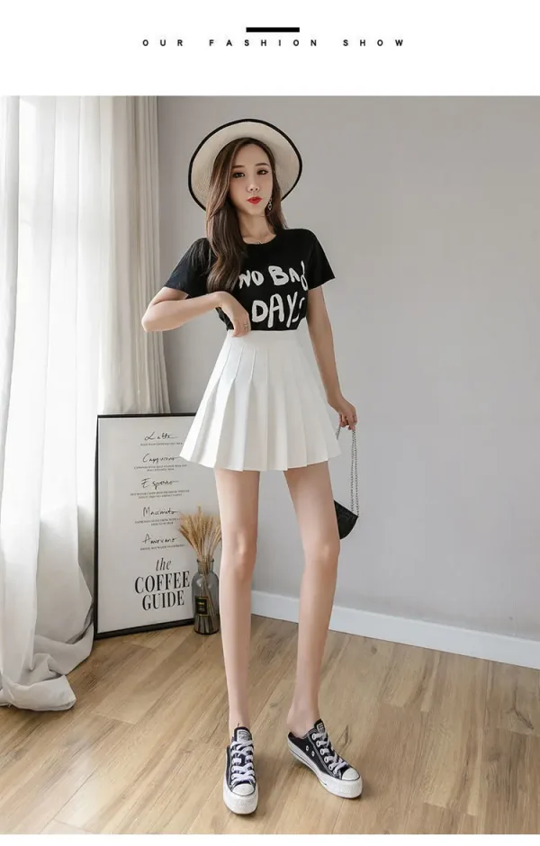 تنورات قصيرة نسائية صيف 2026 تنورات مدرسية يابانية مكشكشة خصر عالٍ كاواي لطيفة تنورة مربعة وردية زي هاراجوكو جوبي