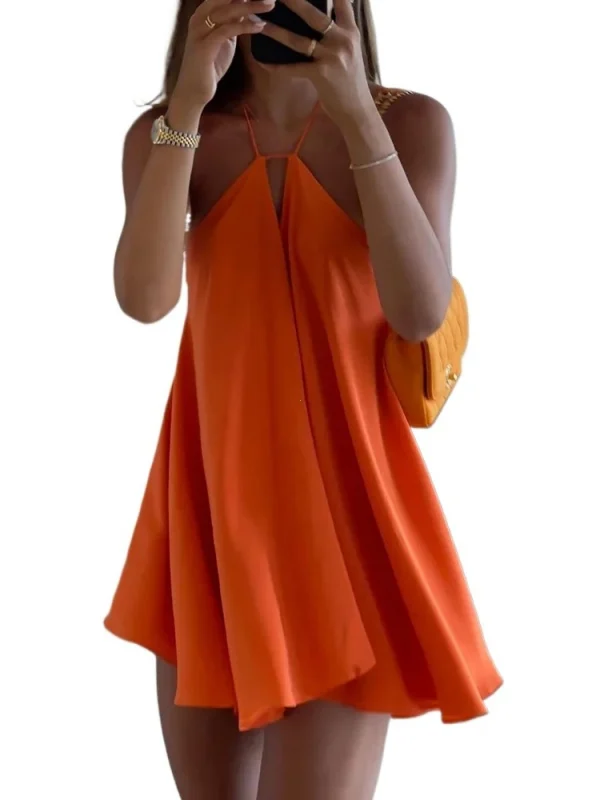 فساتين مثيرة للحفلات مكشوفة الأكتاف 2026 فستان نسائي أنيق بدون أكمام للشاطئ مجوف بدون ظهر فساتين صيفية للسيدات في الشارع العالي