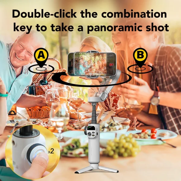 AOCHUAN Smart X2 3 Axis Gimbal Stabilizer للهواتف الذكية iPhone و Android Gimbal مع شاشة LED مدمجة لعمود التمديد