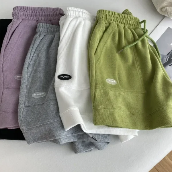 2026 المرأة مريحة فضفاضة واسعة أرجل الرباط السراويل سليم الخصر سليم صالح عادية المنزل تنوعا السراويل الرياضية جديد