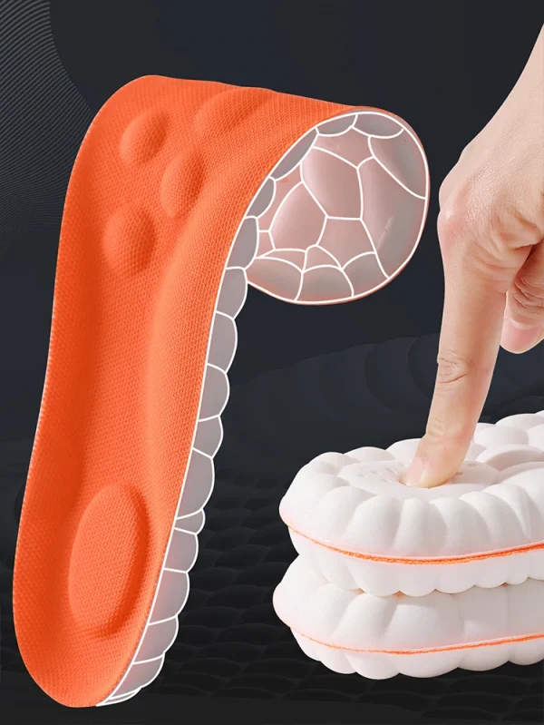 1/2/4pairs النعال الرياضية اللاتكس لينة عالية المرونة منصات الأحذية تقويم العظام تنفس امتصاص الصدمات وسادة نعل داخلي داعم للقوس