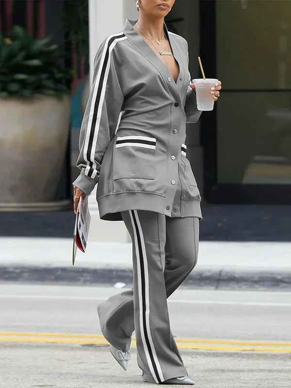 سترة غير رسمية بأكمام راجلان من Krisstargirls للنساء لربيع وخريف 2025 بأكمام طويلة وفتحة رقبة على شكل V ملابس رياضية خارجية غير رسمية