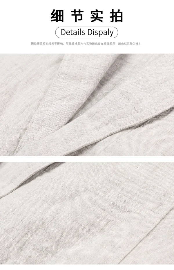 ربيع صيف 2025 بدلة رجالية جديدة عالية الجودة من الكتان الرجالي الأنيق قميص رقيق تركيب قماش معطف رجالي 100٪ كتان بليزر