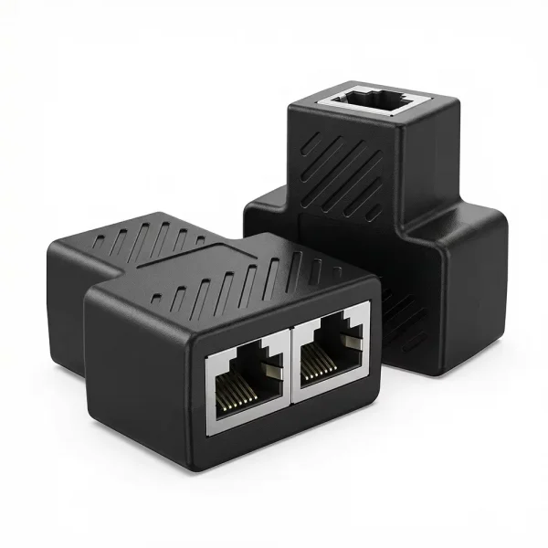 RJ45 splitter 1 to 2 network cable connector with shielded port 1000Mbps LAN connector Cat6/Cat5e suitable for PC laptop TV box
