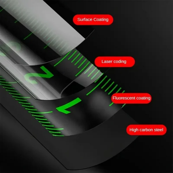 3-5-7-10 متر شريط الفلورسنت قياس الدقة مقياس سميك مقاوم للماء ومقاومة للاهتراء أداة قياس متعددة الأغراض