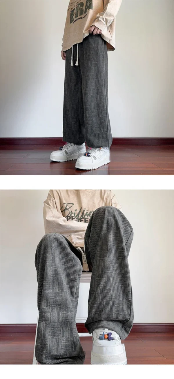 Summer Straight Chino Corduroy Men's Spring New Fashion Retro Sports Pants Loose Wide-legged Casual