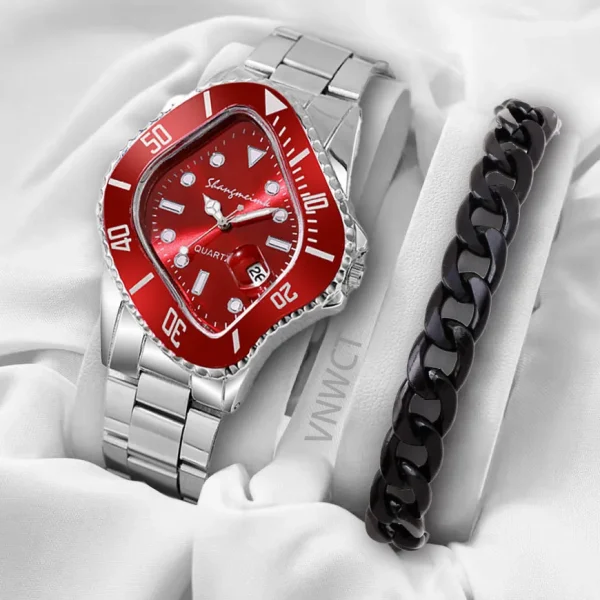 جديد شبح المياه ووتش رجال الأعمال كوارتز ساعة سوار الملف الشخصي على شكل سبيكة الأعمال للرجال