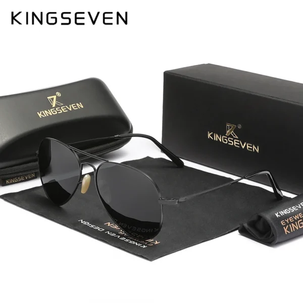 KINGSEVEN موضة السببية الطيار النظارات الشمسية الرجال النساء الاستقطاب UV400 مكافحة وهج سبيكة إطار كبير نظارات HD عدسة النظارات الفاخرة