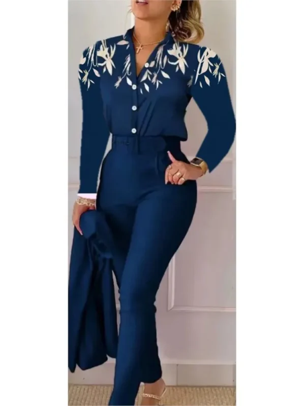 أزياء مطبوعة بأكمام طويلة قميص المرأة دعوى ربيع الخريف سليم صالح