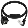 Ethernets Extension Cord CAT6e RJ45 Extension Cord with On Off Switchs Male to Female/90Degree RJ 45 8p8c Networks Cable 0.6m 1m
