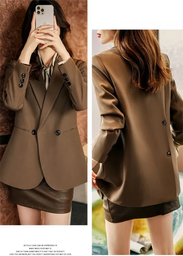 ربيع الخريف 2025 المرأة سترة بدلة صغيرة النسخة الكورية الترفيه السيدات السترة معطف مزاجه تصميم تحسس سيدة ملابس خارجية
