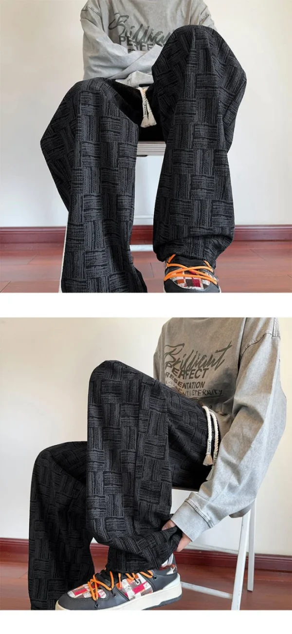 Summer Straight Chino Corduroy Men's Spring New Fashion Retro Sports Pants Loose Wide-legged Casual