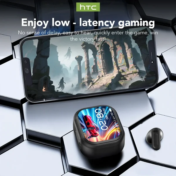 【HTC NE20】سماعات بلوتوث V6.0 سماعات أذن مترجم AI سماعات أذن OWS LCD تعمل باللمس سماعات رياضية لاسلكية HD صوت ستيريو طويل العمر