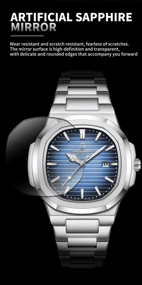 2026 جديد فاخر العسكرية رجل ساعة مربع مقاوم للماء مضيئة تاريخ الأسبوع الرجال ساعة الفولاذ المقاوم للصدأ الكوارتز ساعات رجالية Reloj + صندوق