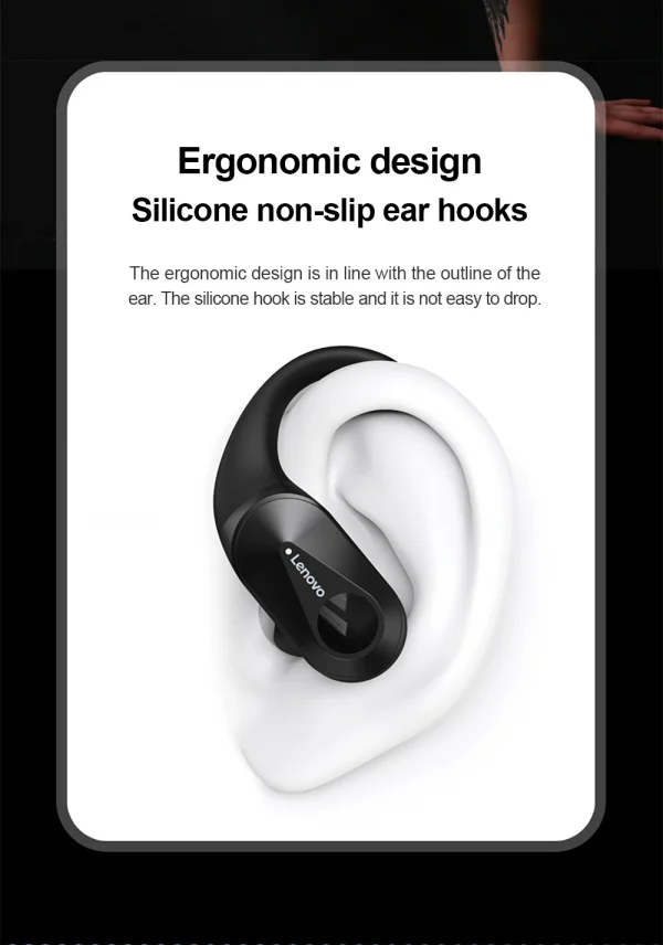 سماعات لينوفو LP75 الرياضية اللاسلكية مع ميكروفون، زر التحكم، شاشة عرض الطاقة LED، سماعات هاي فاي ستيريو بلوتوث 5.3 TWS