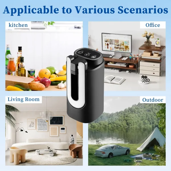 مضخة مياه أوتوماتيكية لزجاجة مياه بسعة 5 جالون، مضخة توزيع مياه كهربائية محمولة للشحن (أسود)