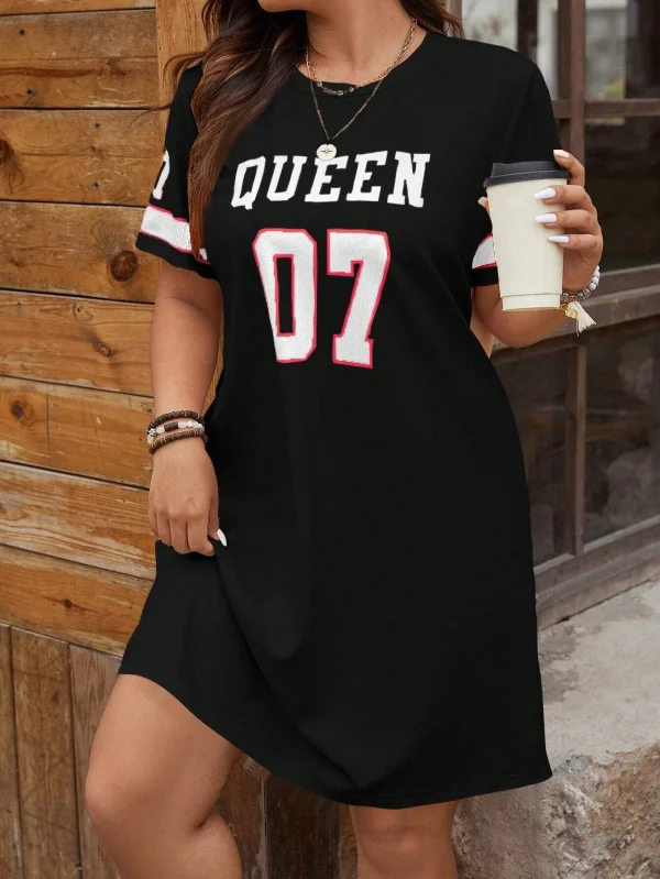 فستان جيرسي صيفي بطباعة إلكترونية عصرية