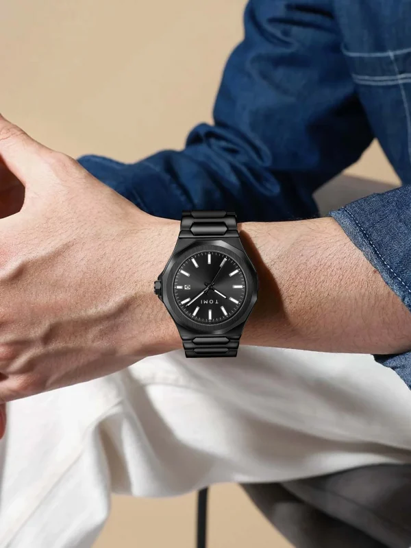 تومي الأعمال الفاخرة ساعة رجالية هدية مجموعة صناديق وردة عالية الجودة الذهب حالة بسيطة ومتعددة الاستخدامات ساعة كوارتز Relogio Masculino