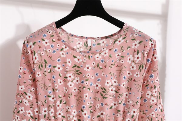 فساتين ماكسي نسائية سبينغ الخريف البوهيمي عادية كم كامل عالية الخصر امرأة الشاطئ فساتين الشيفون الأزهار فساتين فستان طويل