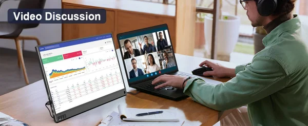 أمودو 15.6 بوصة شاشة محمولة 1920x1080P تمديد عرض IPS لوحة ال سي دي الثقب حامل VESA USBC Mini HDMI شاشة الهاتف المحمول