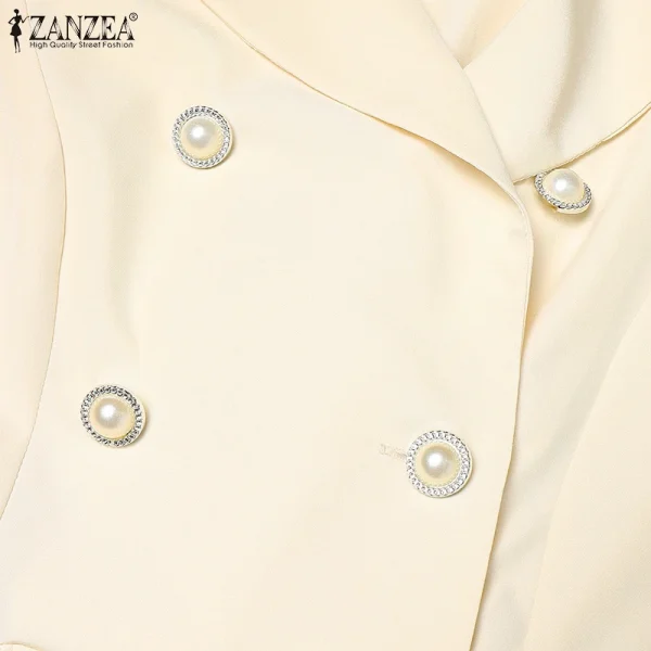 موضة النساء حللا 2026 ZANZEA ثوب فضفاض صيفي أنيق واسع الساق العمل OL وزرة الخامس الرقبة بلا أكمام مطوي Playsuit بنطلون