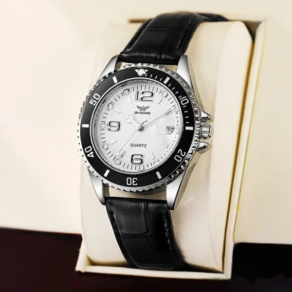 ساعة معصم كوارتز عسكرية كاجوال رياضية للرجال بتقويم كوارتز للرجال الأعمال والجلود مقاوم للماء ساعة رجالية Relogio (بدون صندوق)