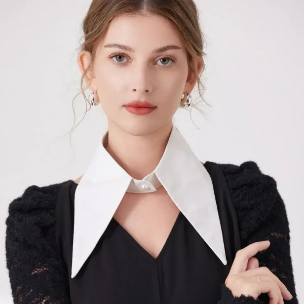 الجديد الأكثر مبيعاً بسيط بلون واحد يناسب الجميع، ياقة وهمية مزيفة، قميص إبداعي، ياقة مزيفة، شخصية