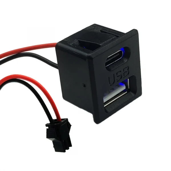 USB female seat type-c double socket usb a female, lamp charging socket power socket with cable connector