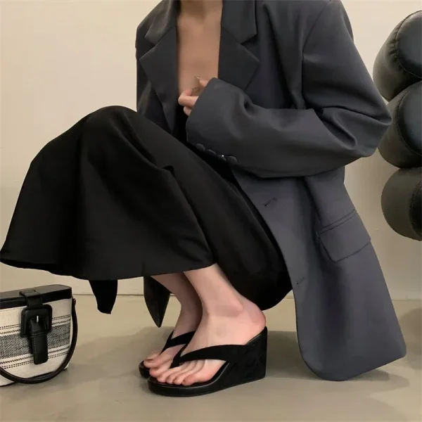 Eilyken الصيف ليوبارد طباعة كليب تو منصة أسافين النساء النعال موضة سميكة القاع عالية الكعب الوجه يتخبط الأحذية