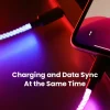 Fast Charging RGB Cable 100W Breathing Light 66W Type C USB C Data Cable for iPhone Samsung Huawei 30W Quick Charge for Xiaomi