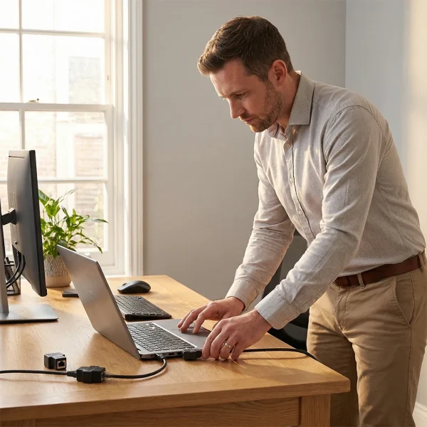 RJ45 splitter 1 to 2 network cable connector with shielded port 1000Mbps LAN connector Cat6/Cat5e suitable for PC laptop TV box