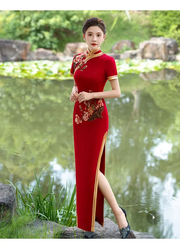 فستان الحفلات جديد تشيباو الساتان الإناث مشروط عرض أزياء مسرحية