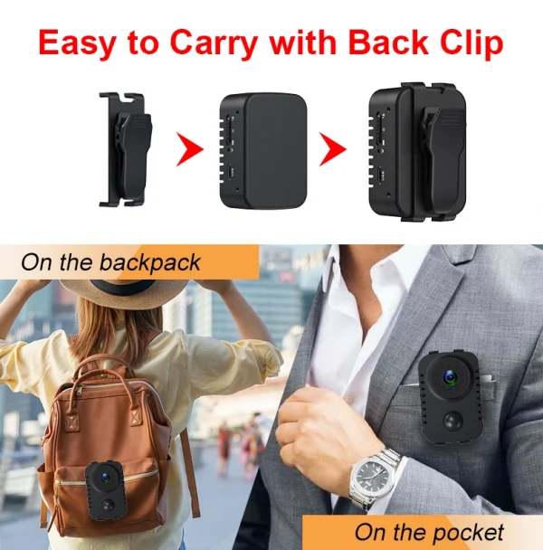 MD29 HD كاميرا يمكن حملها بالجسم 1080P كاميرات الجيب الأمنية الحركة المنشط كاميرا مربية صغيرة للسيارات الاستعداد Espia كاميرا ويب 8H العمل