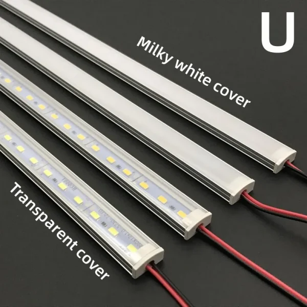 1-10 قطعة LED شريط جامد DC12V 50 سنتيمتر 20 بوصة SMD5730 36 المصابيح U/V على شكل شقة LED قناة الألومنيوم شريط جامد للإضاءة الداخلية